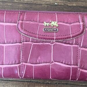 Coach Magenta Croc Wallet